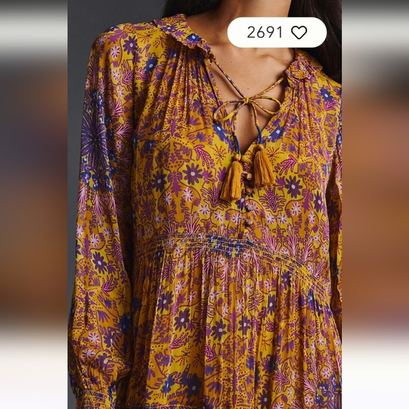 Anthropologie The Marais Printed Chiffon Dress. Multicolored. Size Small. NWOT. - Picture 8 of 15